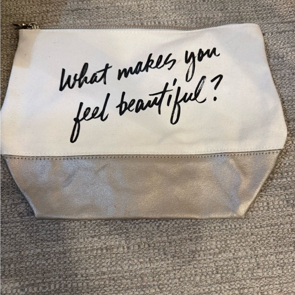 BareMinerals Cream and Gold Women's Cosmetics Bag
